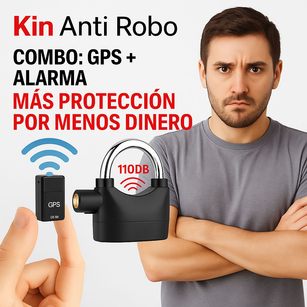 Kit Anti Robo:  Gps Portatil Rastreador + Candado Alarma Para Motos